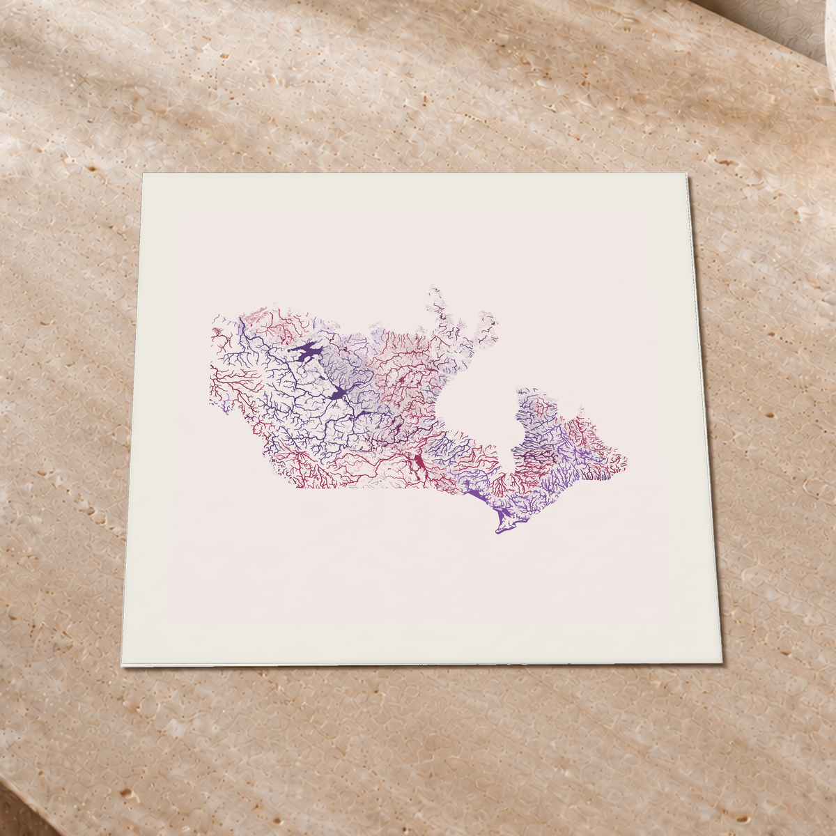 Beautiful Rivers — Canadá — Ameixa e rosé, Impressão fine art · 30 × 30 cm, Margem branca