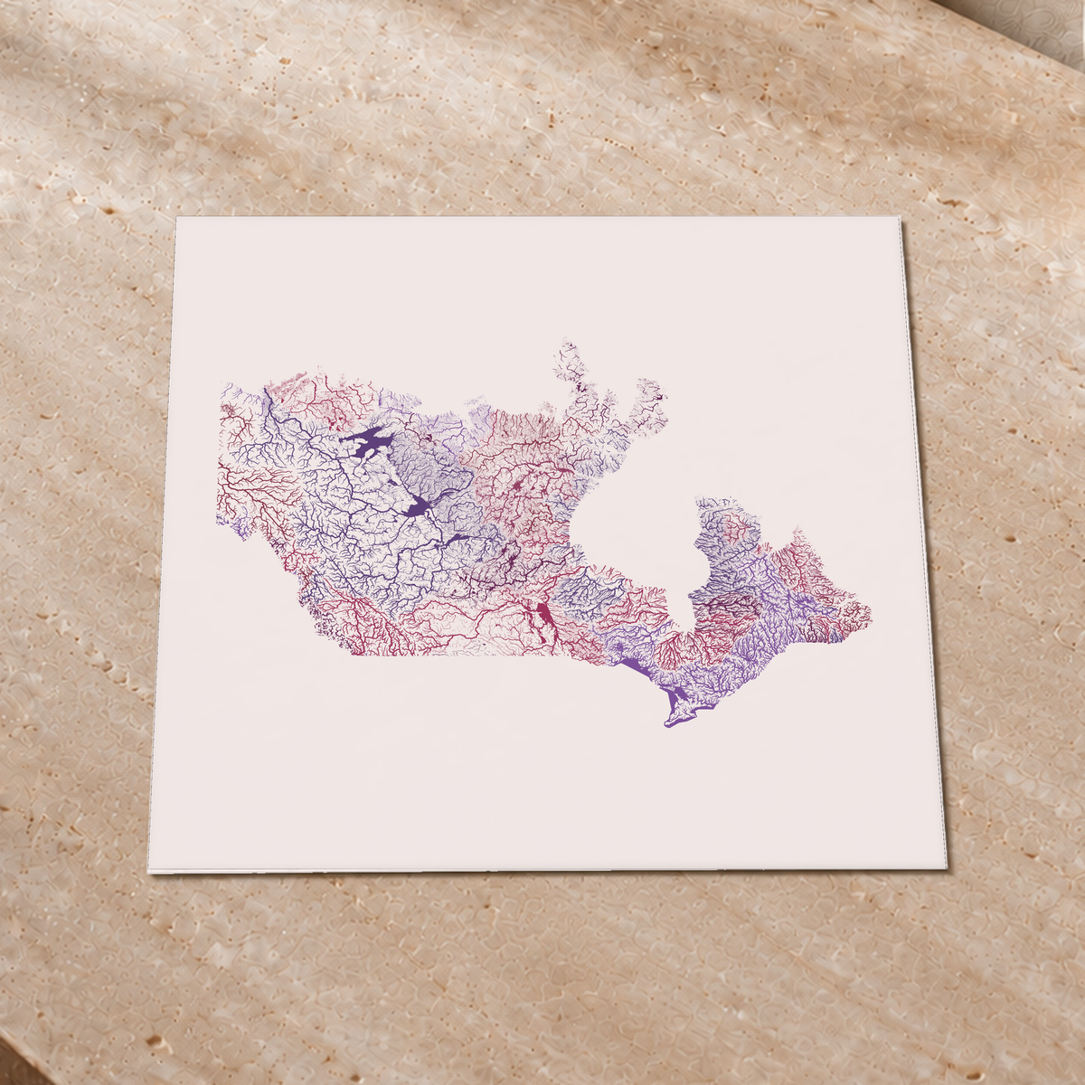 Beautiful Rivers — Canadá — Ameixa e rosé, Impressão fine art · 50 × 50 cm, Sem margem