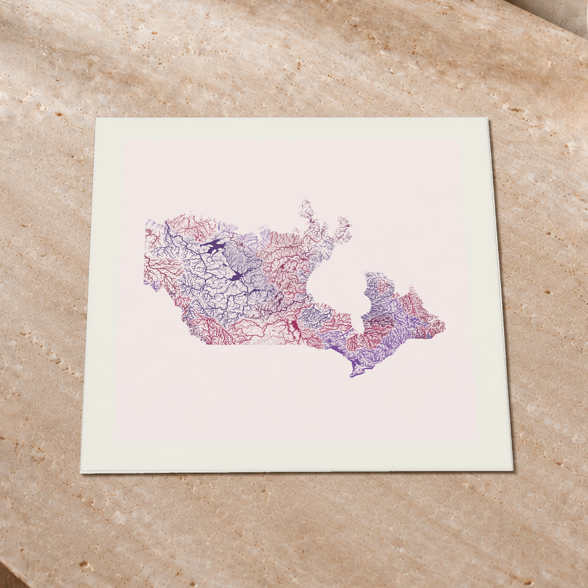Beautiful Rivers — Canadá — Ameixa e rosé, Impressão fine art · 50 × 50 cm, Margem branca