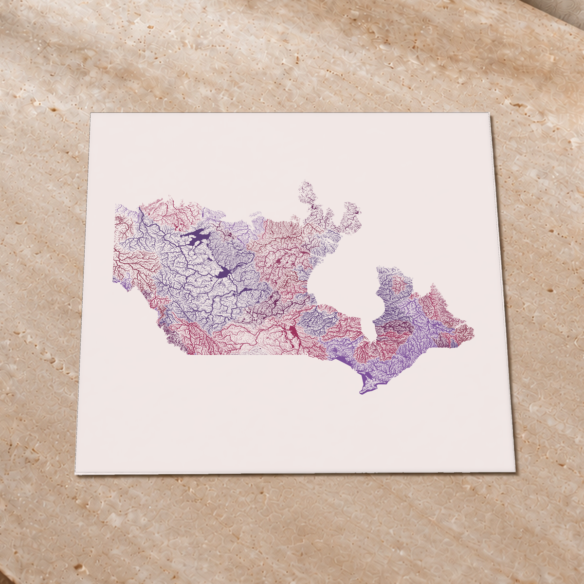 Beautiful Rivers — Canadá — Ameixa e rosé, Impressão fine art · 76 × 76 cm, Sem margem