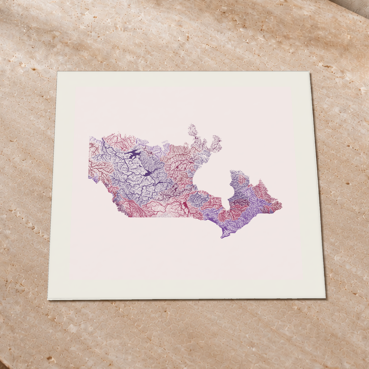 Beautiful Rivers — Canadá — Ameixa e rosé, Impressão fine art · 76 × 76 cm, Margem branca