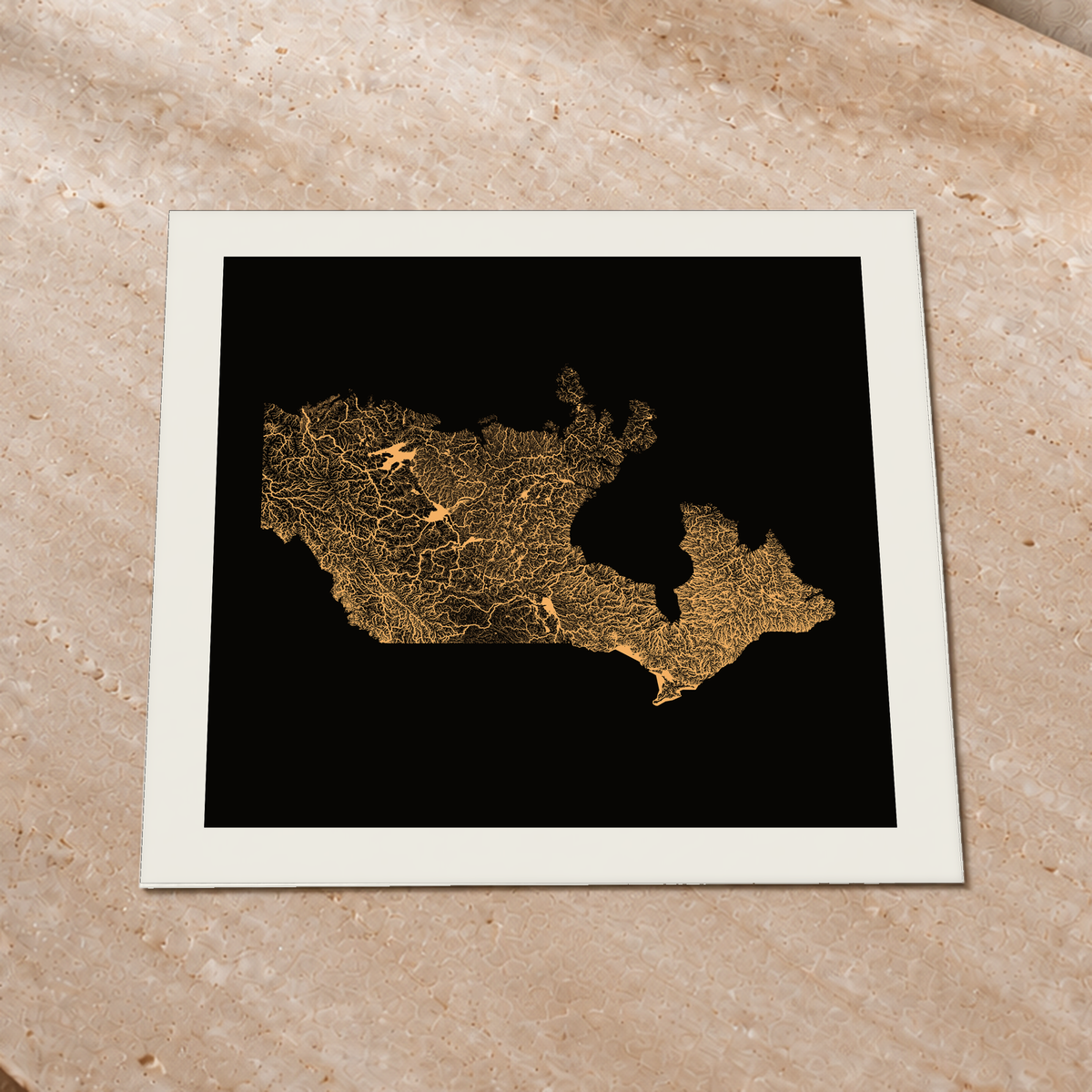 Beautiful Rivers — Canadá — Cobre, Impressão fine art · 76 × 76 cm, Margem branca