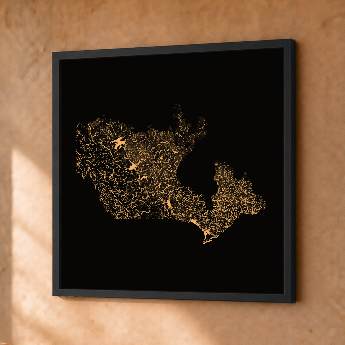Beautiful Rivers — Canadá — Cobre, Fine art emoldurado · 30 × 30 cm, Preto · Sem margem