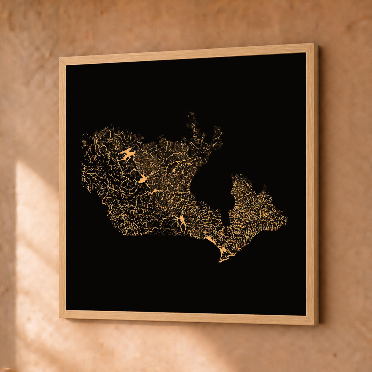 Beautiful Rivers — Canadá — Cobre, Fine art emoldurado · 30 × 30 cm, Natural · Sem margem