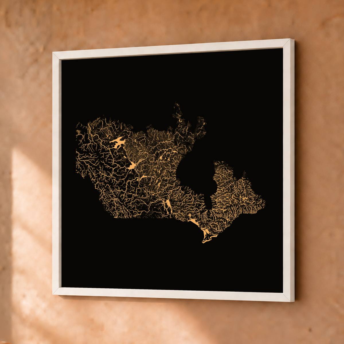 Beautiful Rivers — Canadá — Cobre, Fine art emoldurado · 30 × 30 cm, Branco · Sem margem