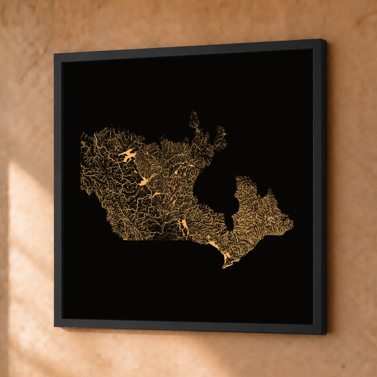 Beautiful Rivers — Canadá — Cobre, Fine art emoldurado · 50 × 50 cm, Preto · Sem margem
