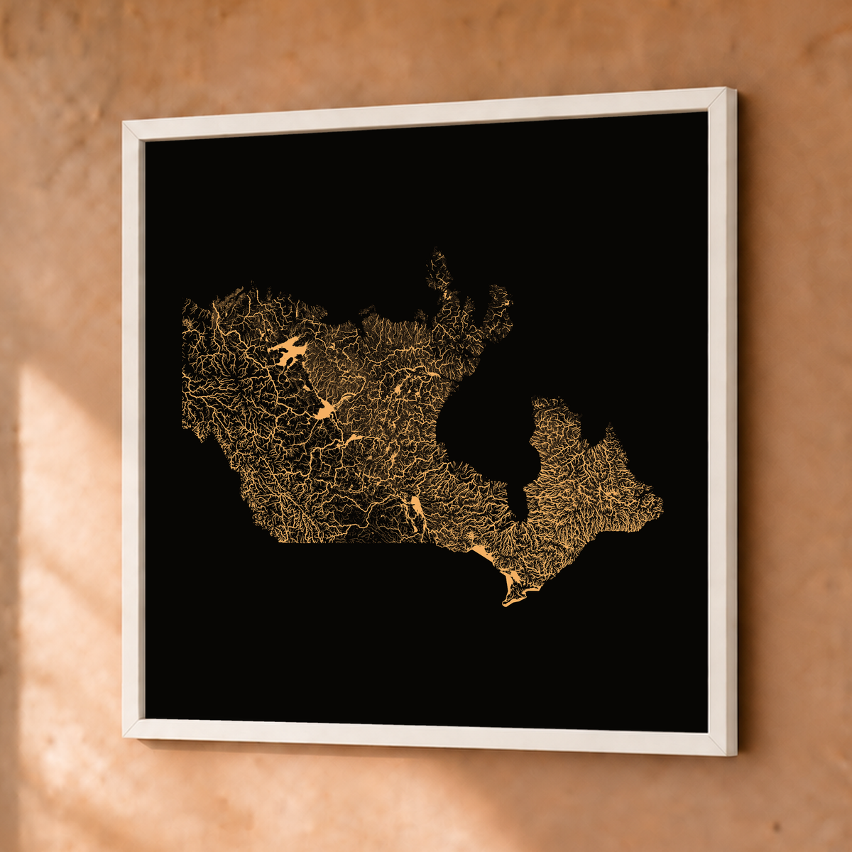 Beautiful Rivers — Canadá — Cobre, Fine art emoldurado · 50 × 50 cm, Branco · Sem margem