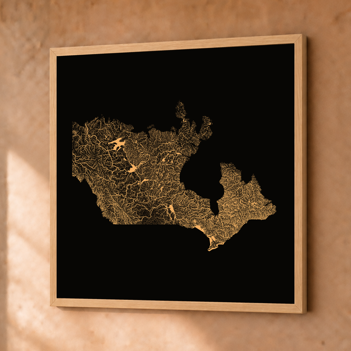Beautiful Rivers — Canadá — Cobre, Fine art emoldurado · 76 × 76 cm, Natural · Sem margem