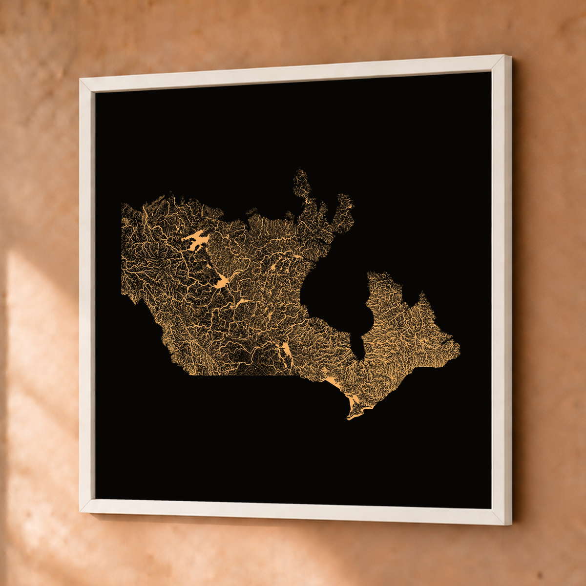 Beautiful Rivers — Canadá — Cobre, Fine art emoldurado · 76 × 76 cm, Branco · Sem margem