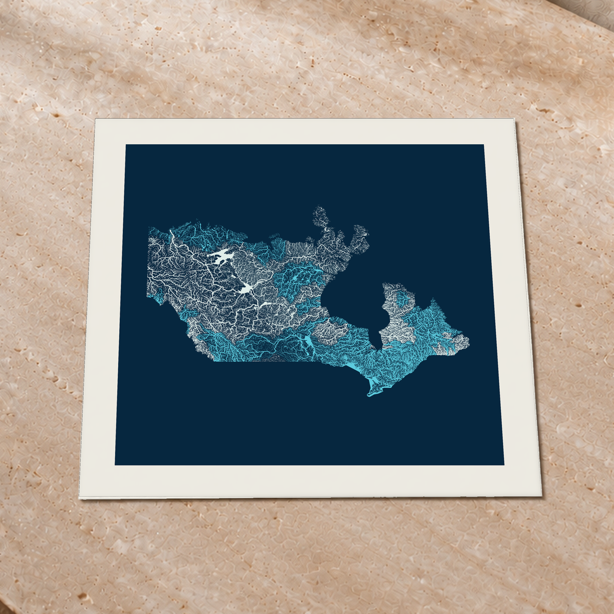 Beautiful Rivers — Canadá — Cianotipia, Impressão fine art · 76 × 76 cm, Margem branca