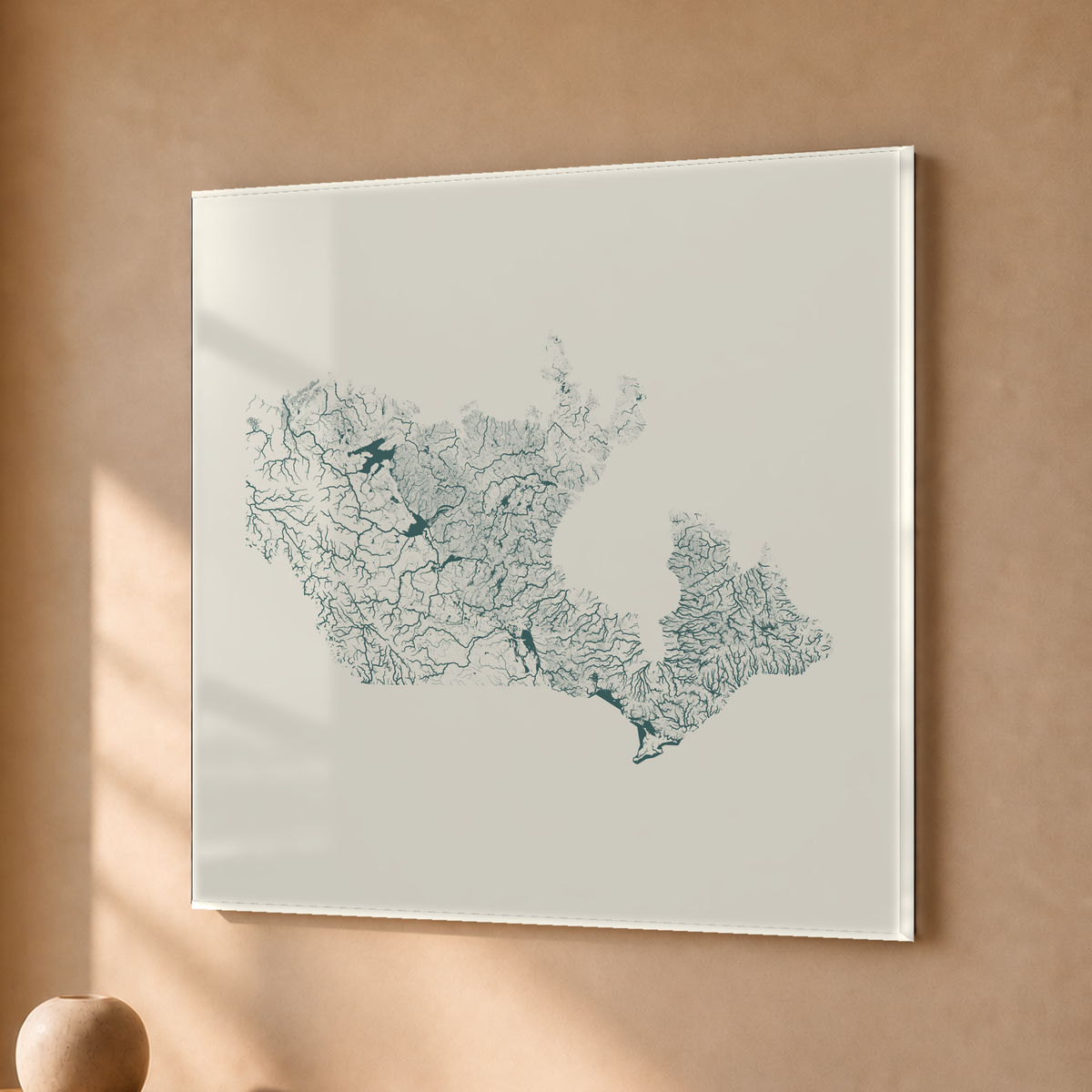 Beautiful Rivers — Canadá — Natural e luminosa, Acrílico · 30 × 30 cm, Sem margem