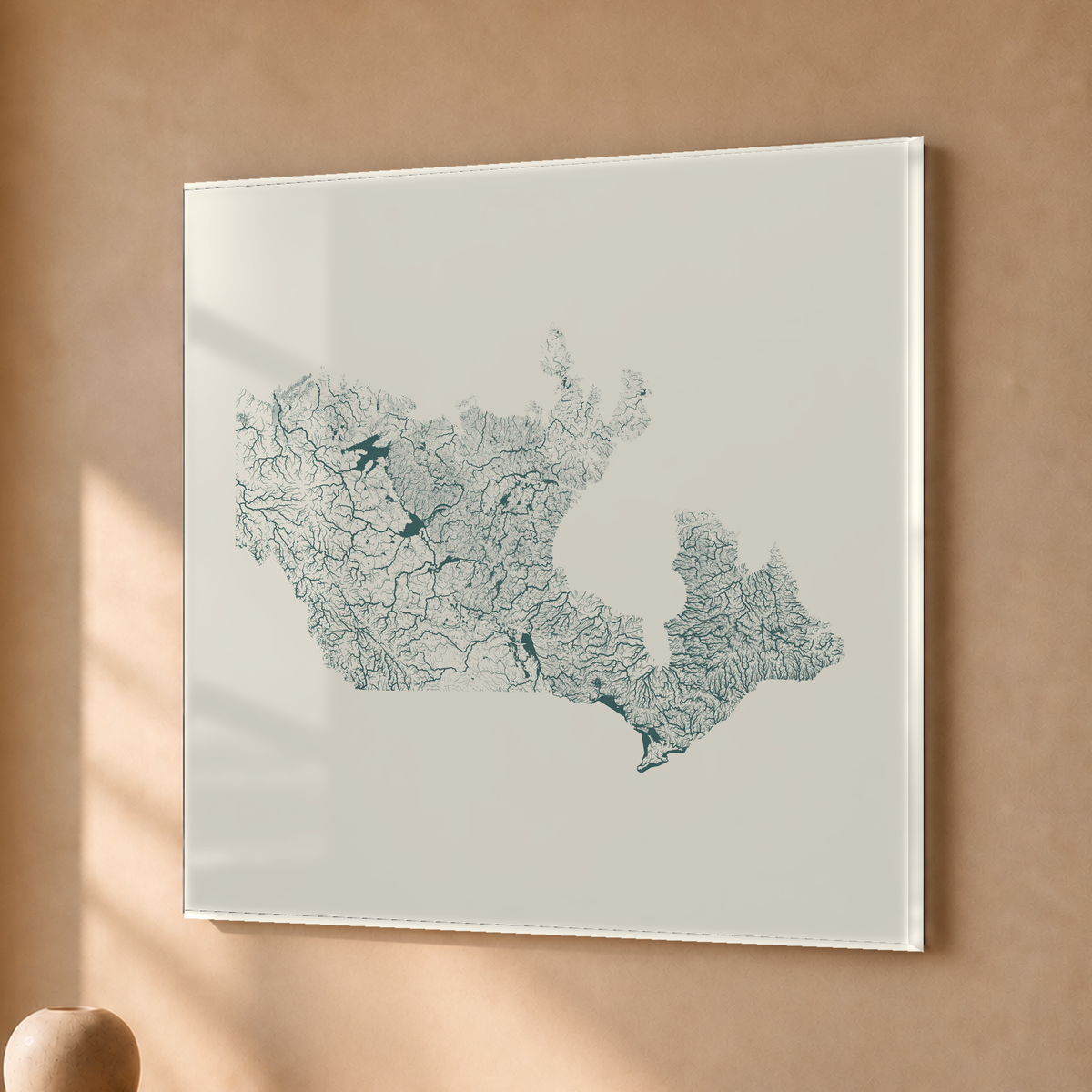 Beautiful Rivers — Canadá — Natural e luminosa, Acrílico · 50 × 50 cm, Sem margem