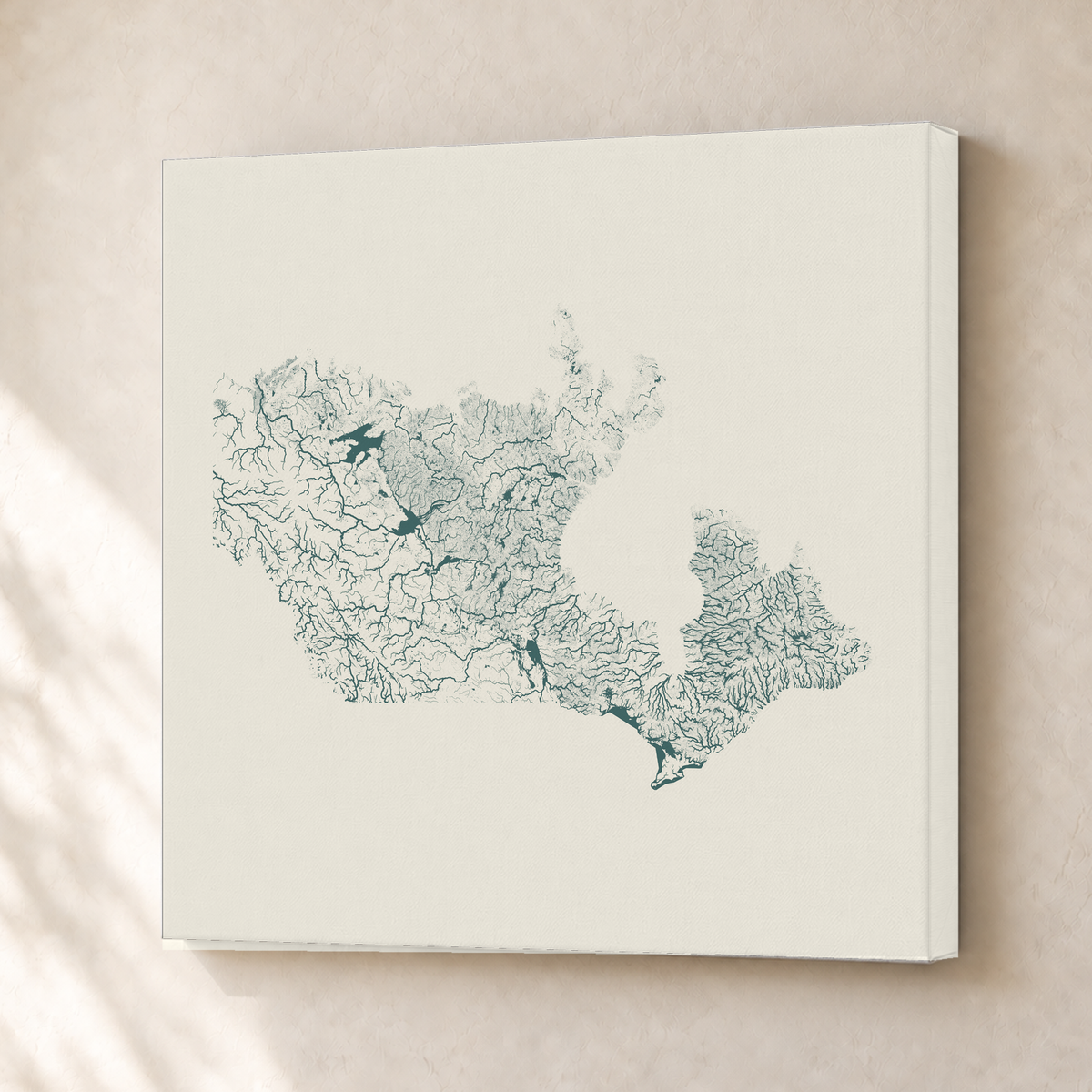 Beautiful Rivers — Canadá — Natural e luminosa, Canvas · 30 × 30 cm, Sem margem