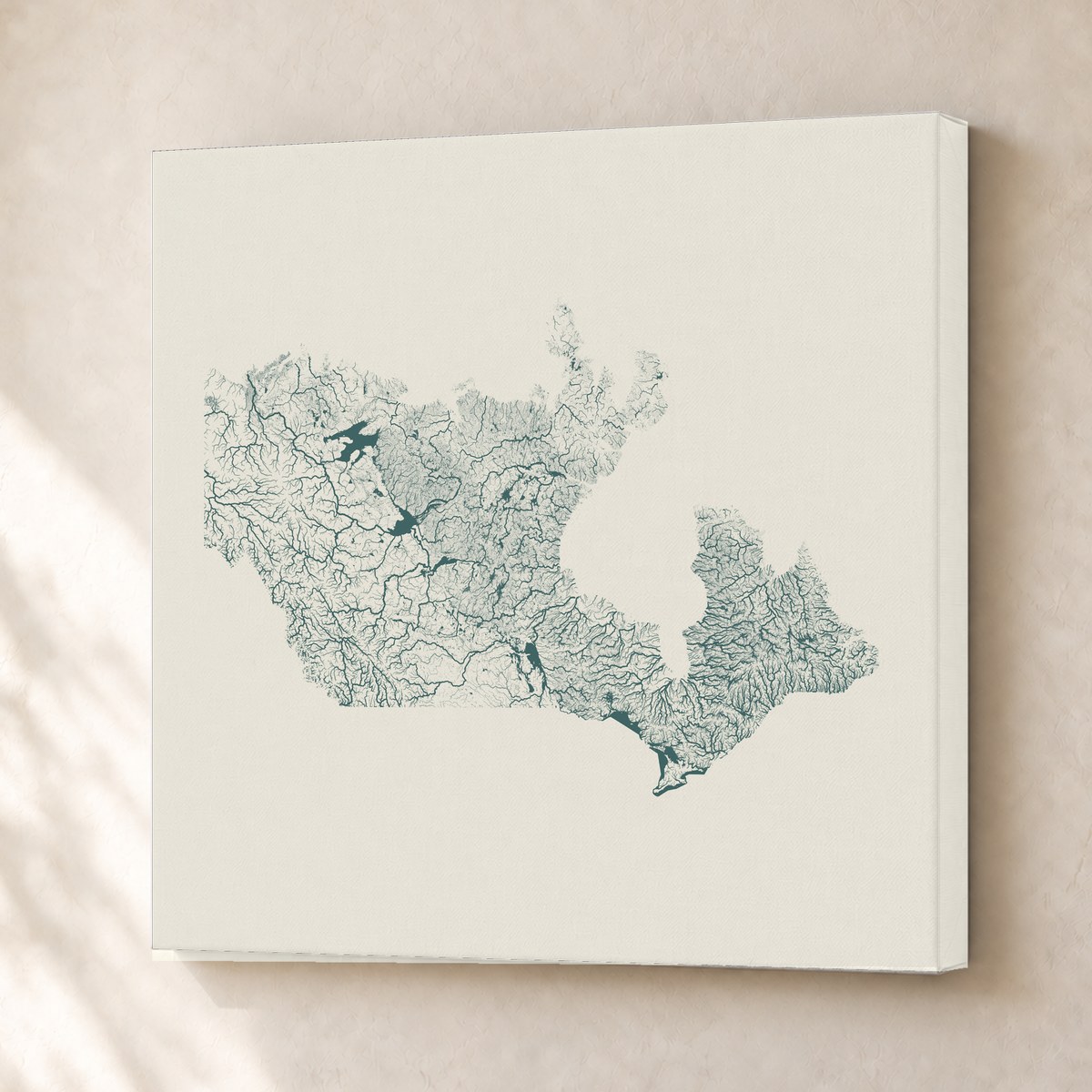 Beautiful Rivers — Canadá — Natural e luminosa, Canvas · 50 × 50 cm, Sem margem