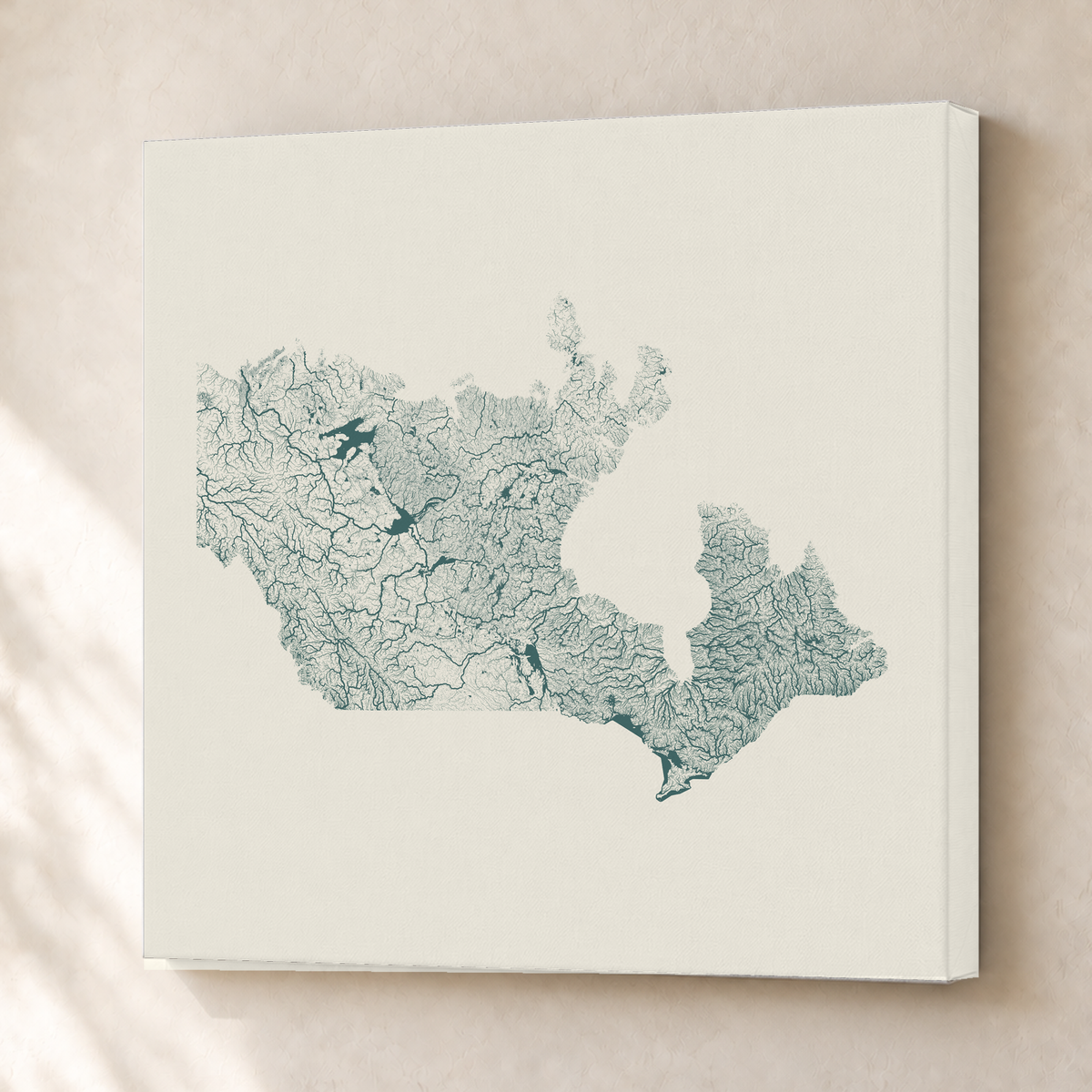 Beautiful Rivers — Canadá — Natural e luminosa, Canvas · 76 × 76 cm, Sem margem