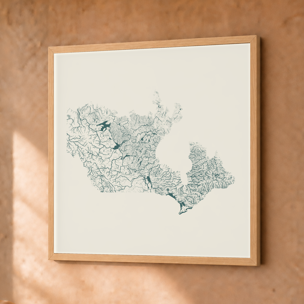 Beautiful Rivers — Canadá — Natural e luminosa, Fine art emoldurado · 30 × 30 cm, Natural · Sem margem
