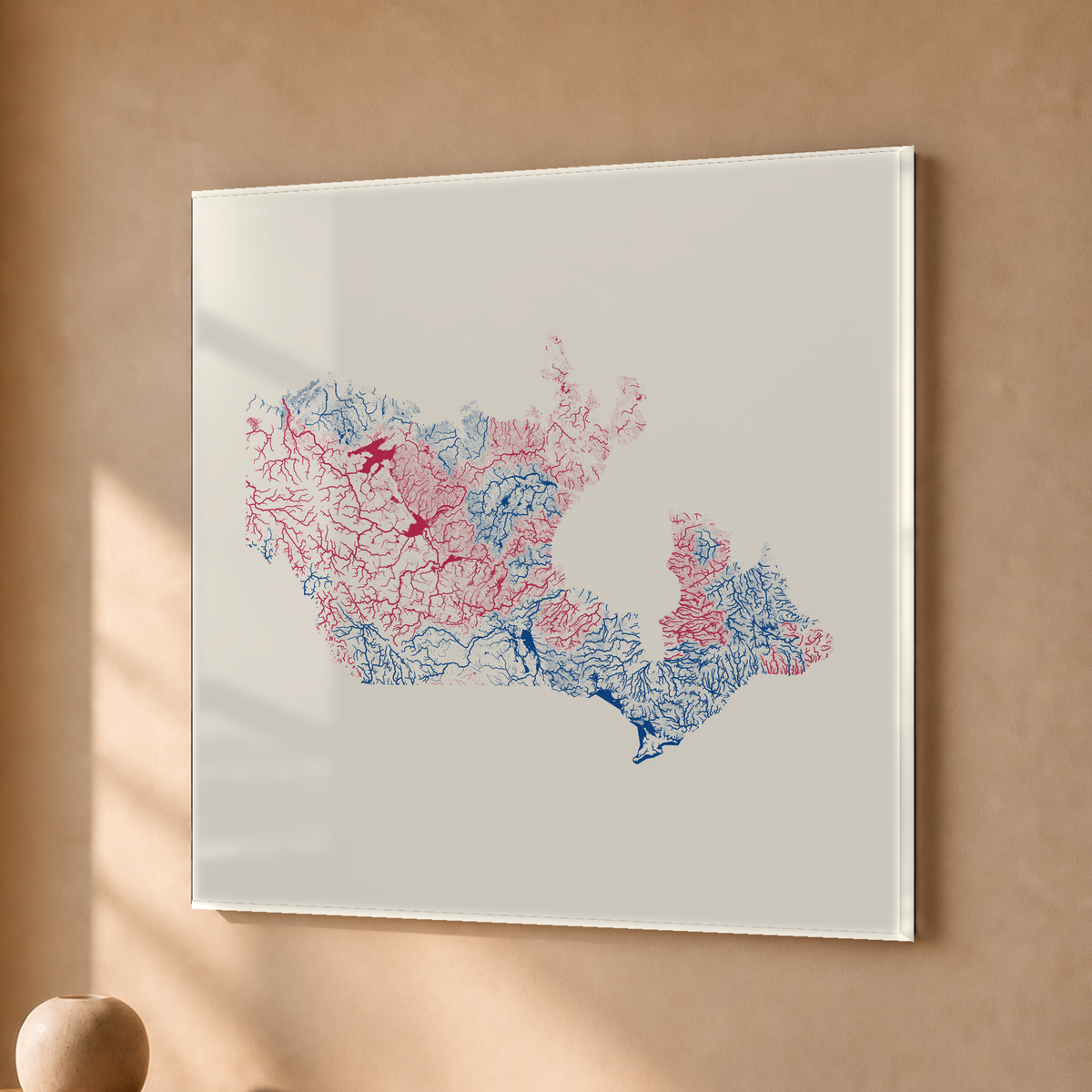 Beautiful Rivers — Canadá — Risografia, Acrílico · 30 × 30 cm, Sem margem