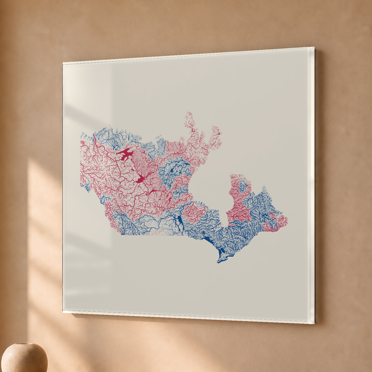 Beautiful Rivers — Canadá — Risografia, Acrílico · 50 × 50 cm, Sem margem
