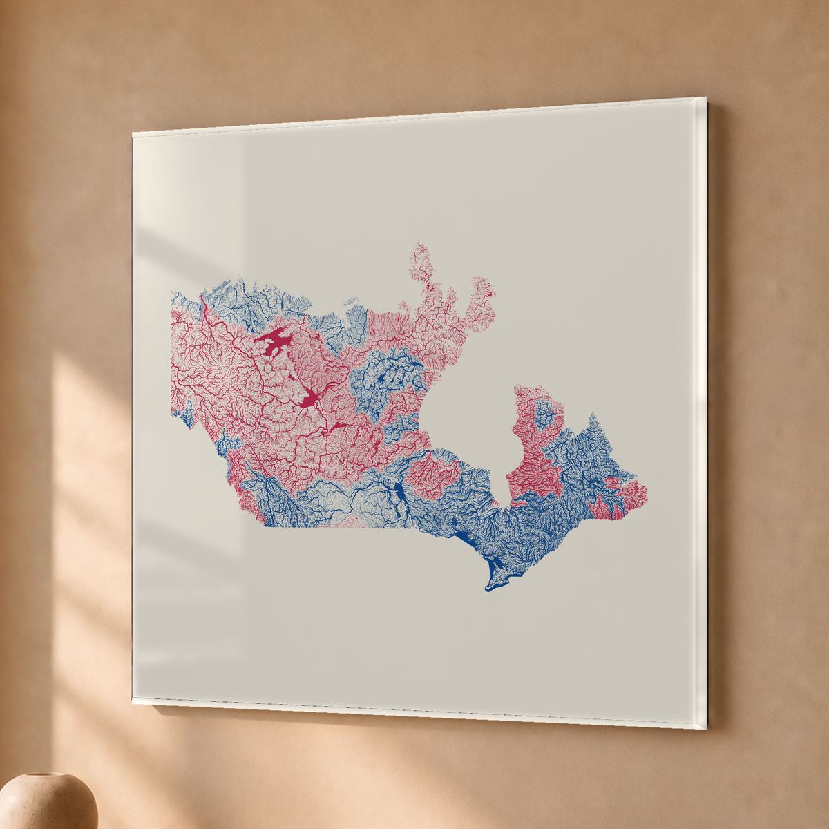 Beautiful Rivers — Canadá — Risografia, Acrílico · 76 × 76 cm, Sem margem