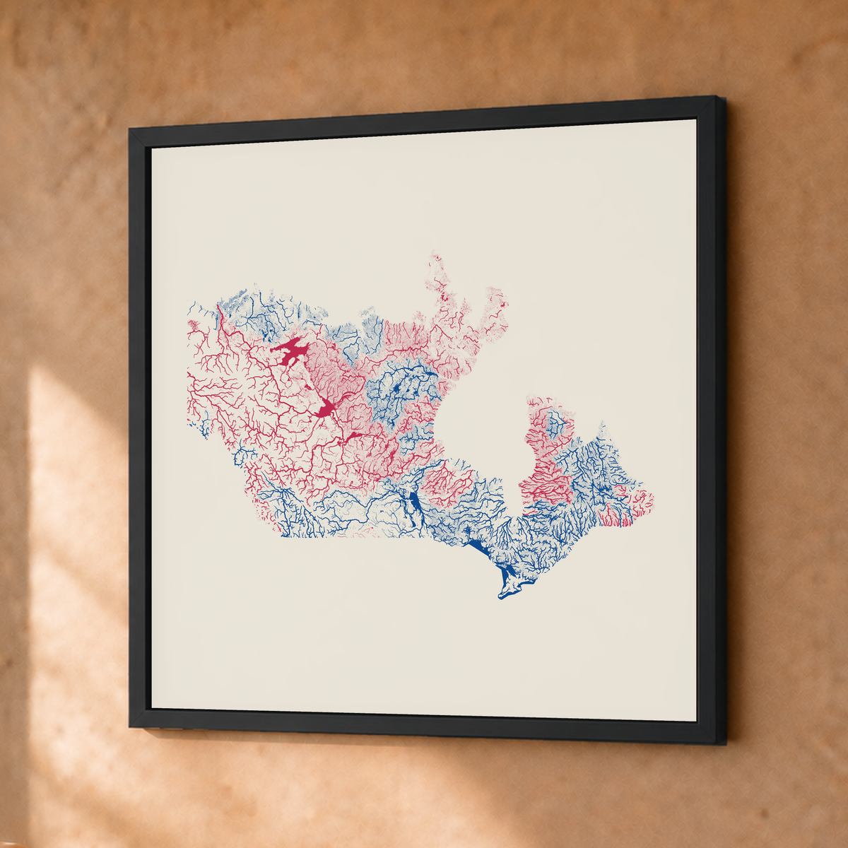 Beautiful Rivers — Canadá — Risografia, Fine art emoldurado · 30 × 30 cm, Preto · Sem margem
