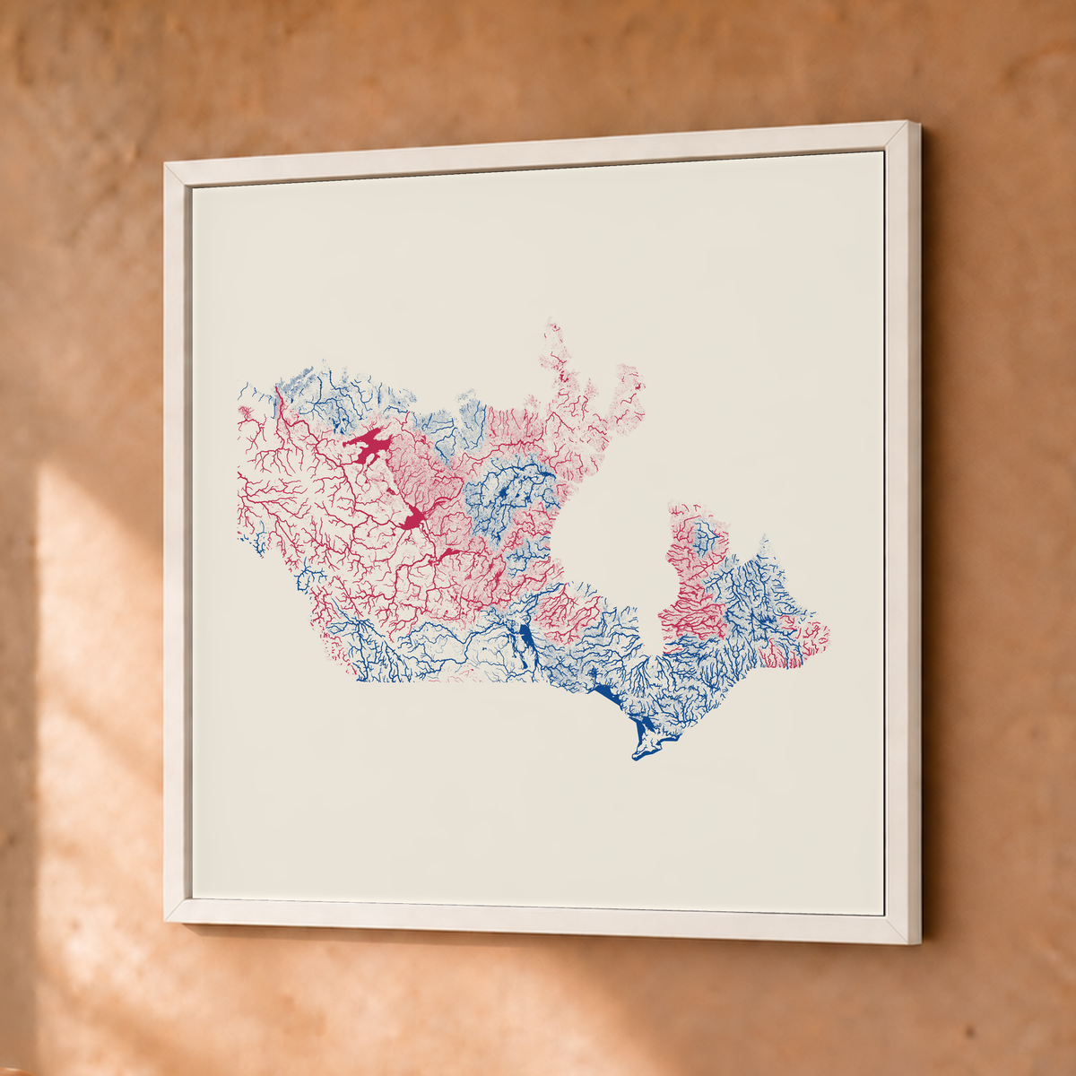 Beautiful Rivers — Canadá — Risografia, Fine art emoldurado · 30 × 30 cm, Branco · Sem margem