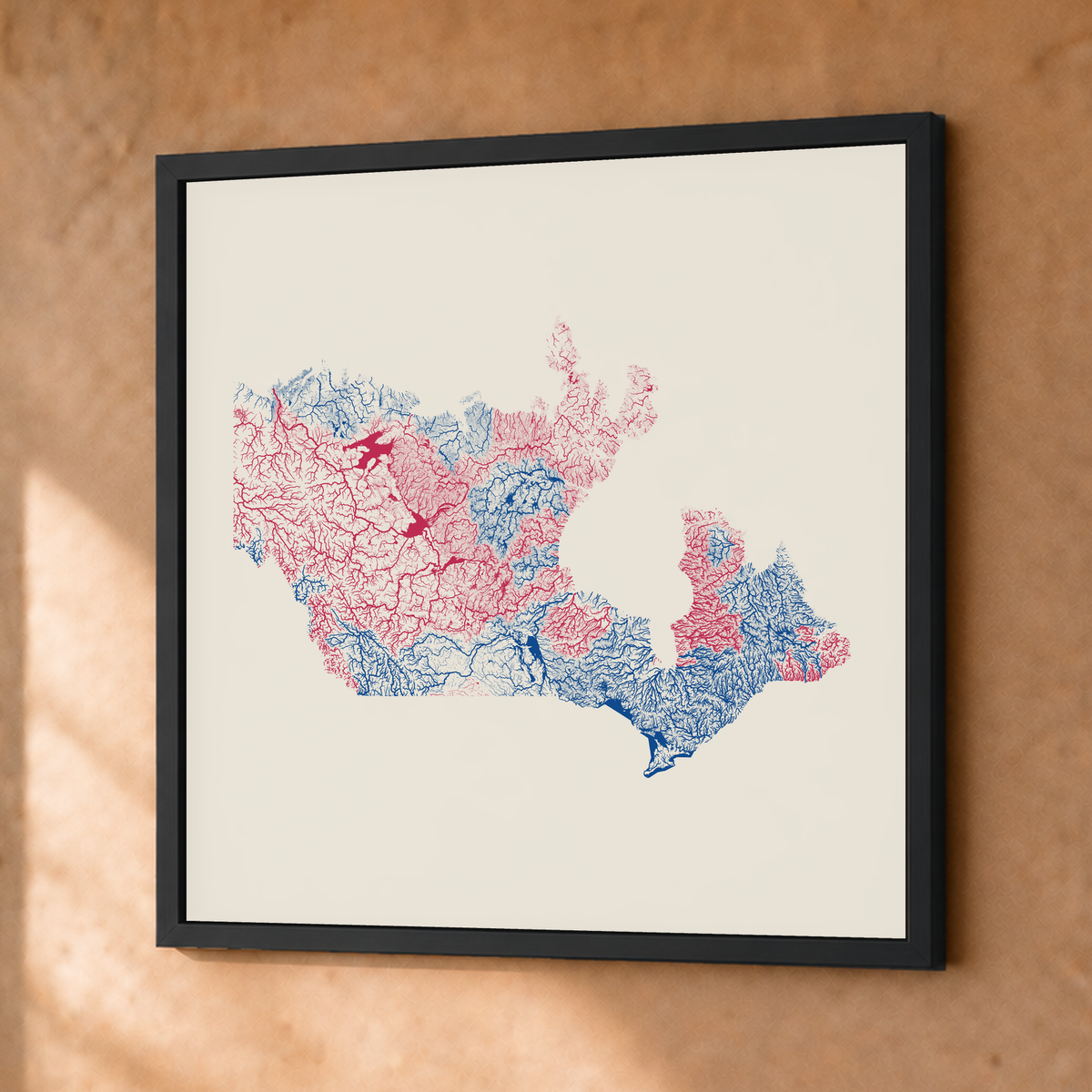 Beautiful Rivers — Canadá — Risografia, Fine art emoldurado · 50 × 50 cm, Preto · Sem margem