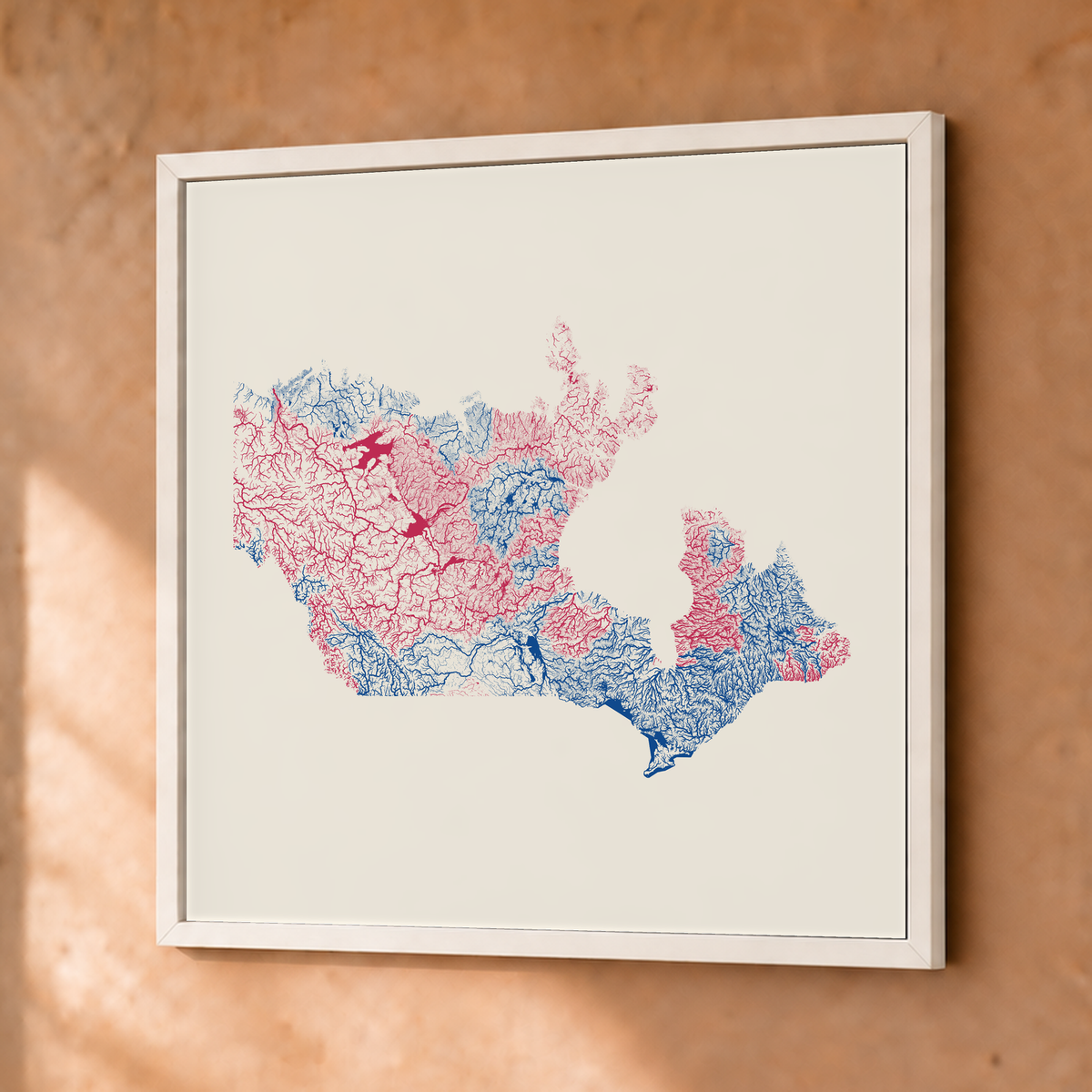 Beautiful Rivers — Canadá — Risografia, Fine art emoldurado · 50 × 50 cm, Branco · Sem margem
