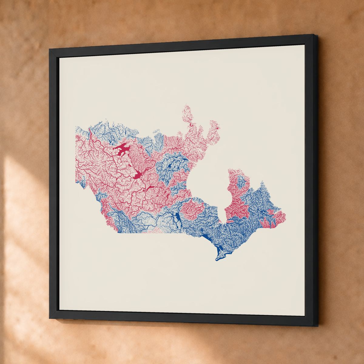 Beautiful Rivers — Canadá — Risografia, Fine art emoldurado · 76 × 76 cm, Preto · Sem margem