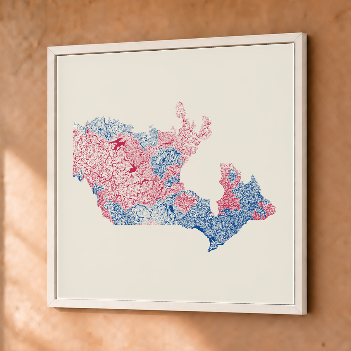 Beautiful Rivers — Canadá — Risografia, Fine art emoldurado · 76 × 76 cm, Branco · Sem margem