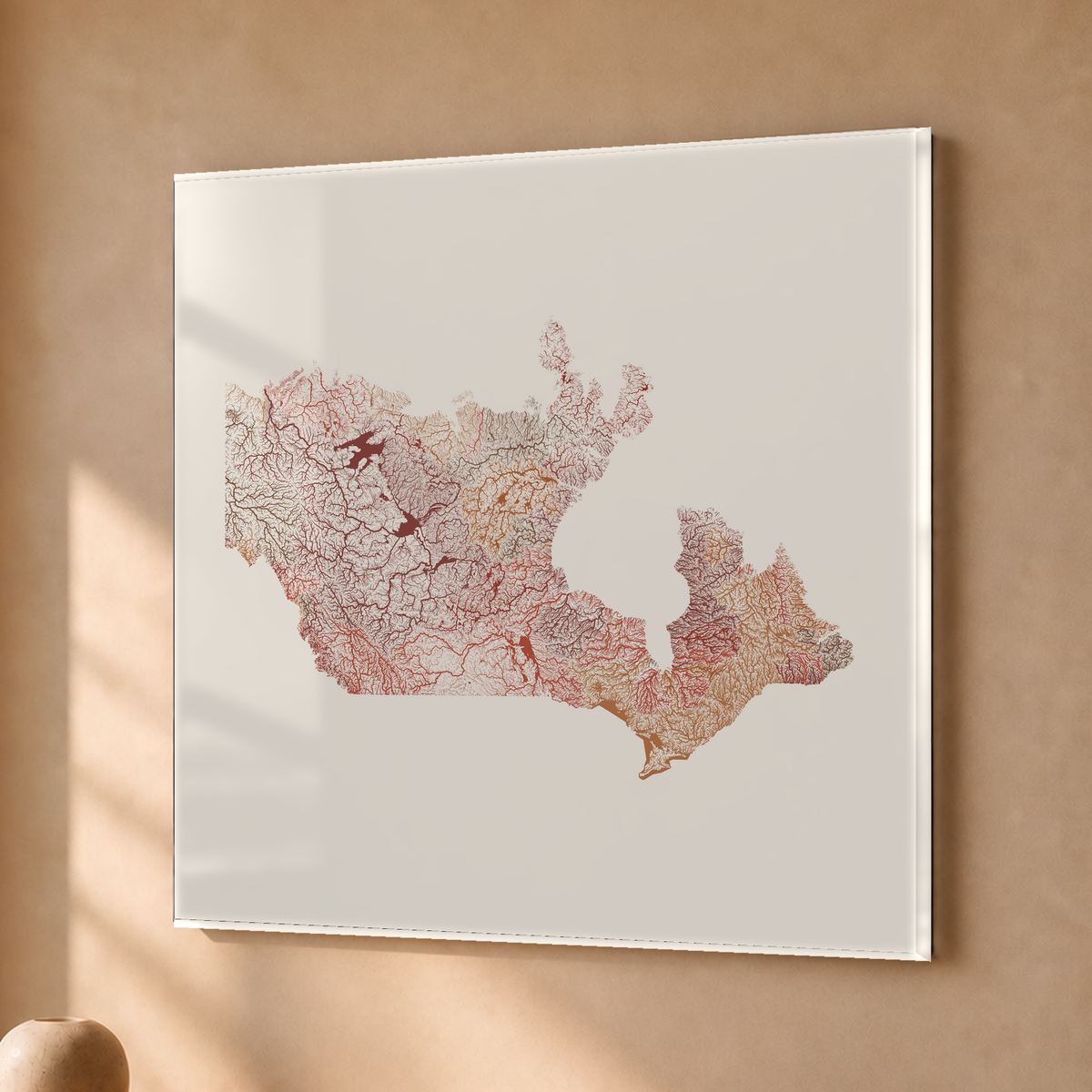 Beautiful Rivers — Canadá — Terracota e areia, Acrílico · 76 × 76 cm, Sem margem