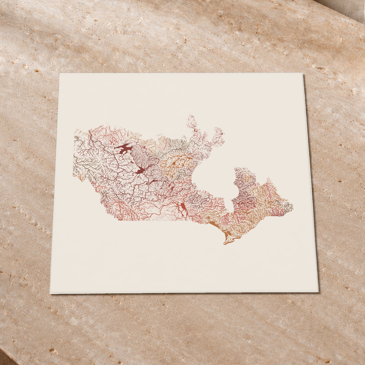 Beautiful Rivers — Canadá — Terracota e areia, Impressão fine art · 50 × 50 cm, Sem margem