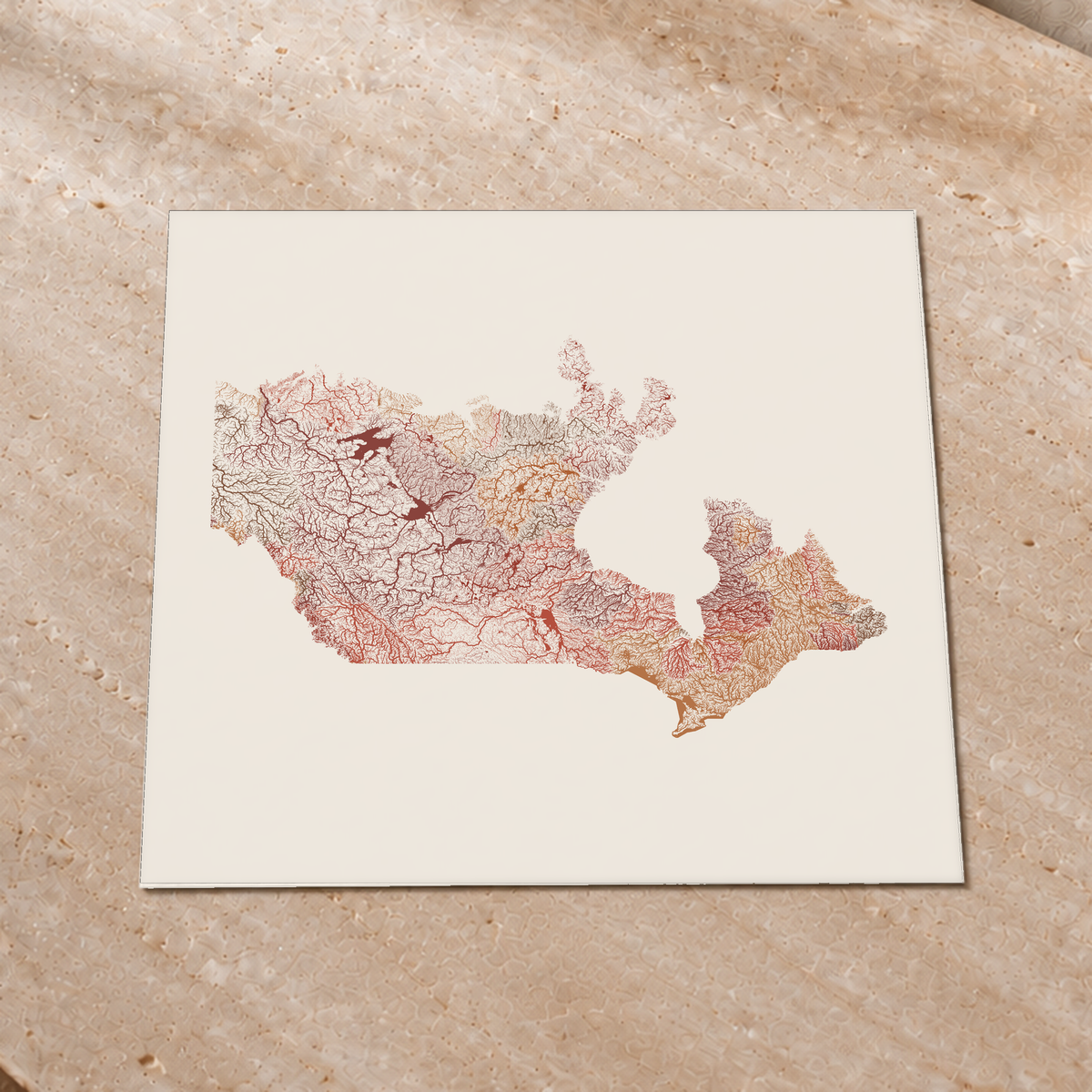 Beautiful Rivers — Canadá — Terracota e areia, Impressão fine art · 76 × 76 cm, Sem margem
