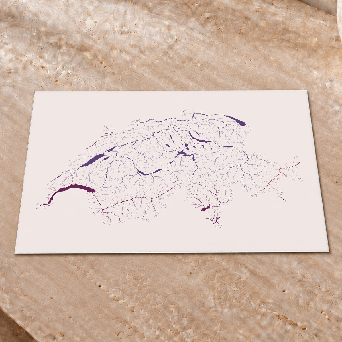Beautiful Rivers — Suíça — Ameixa e rosé, Impressão fine art · 30 × 40 cm, Sem margem