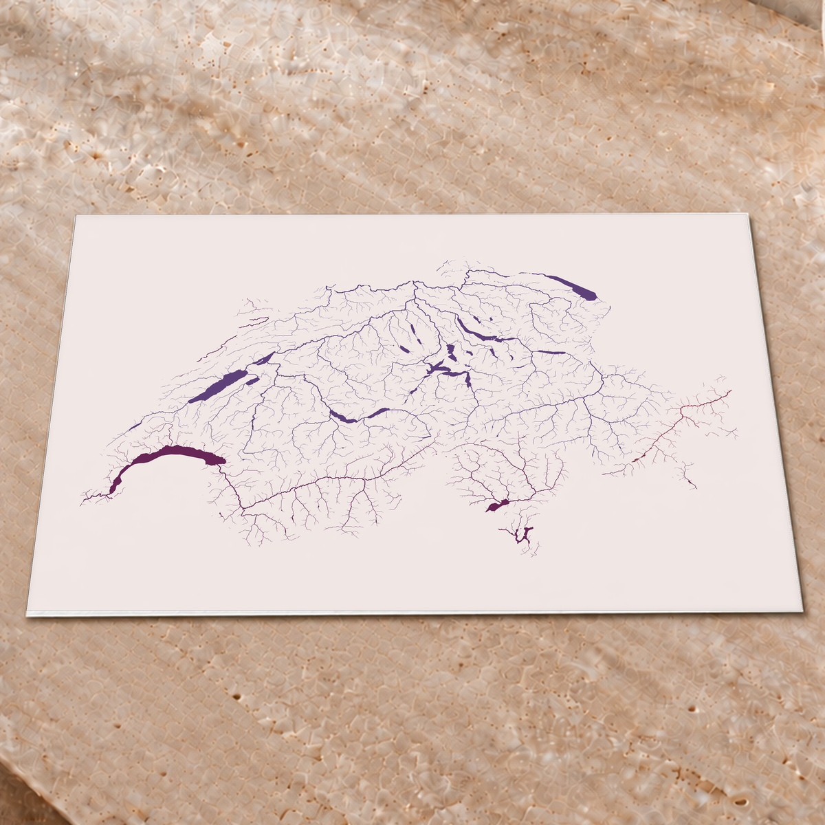 Beautiful Rivers — Suíça — Ameixa e rosé, Impressão fine art · 45 × 60 cm, Sem margem