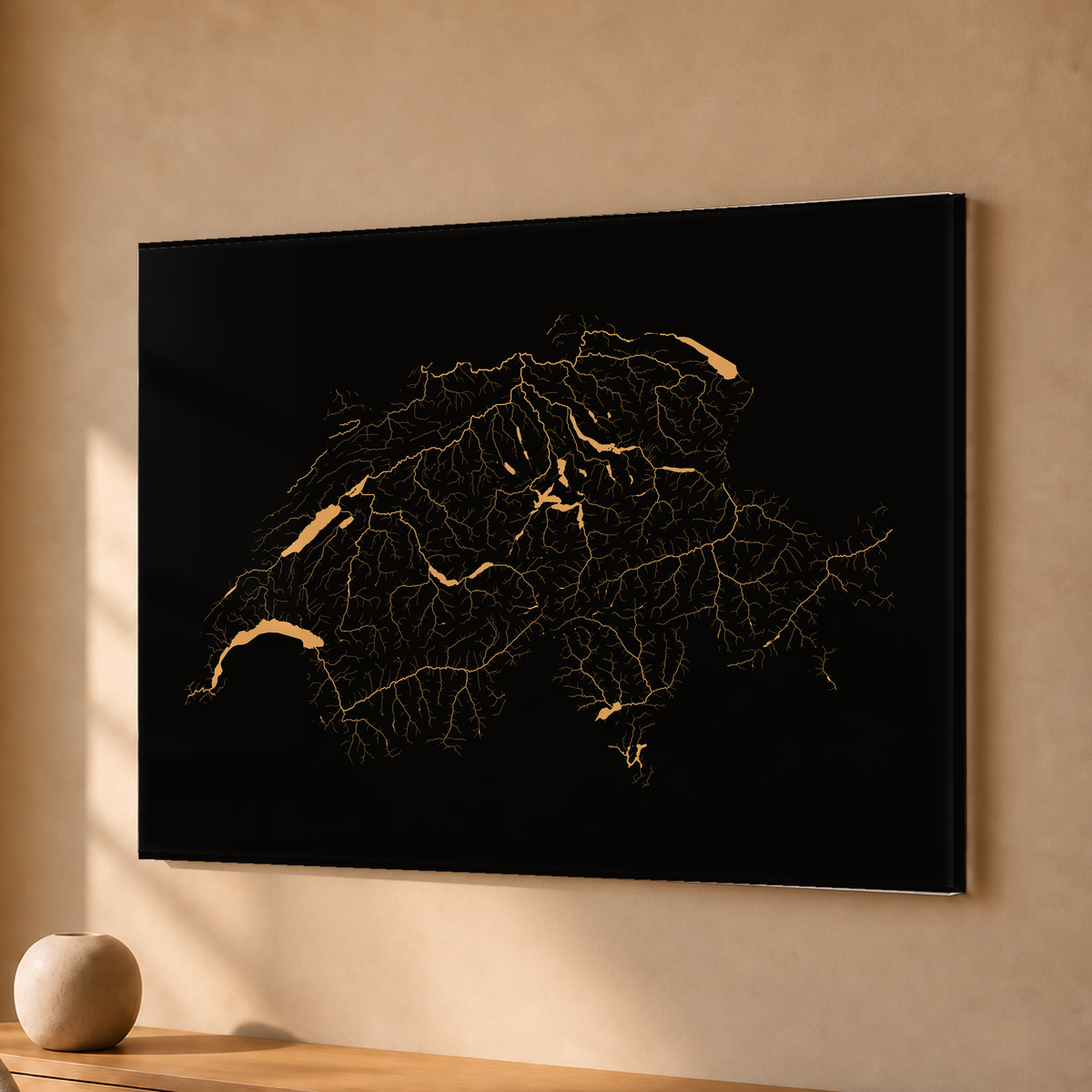 Beautiful Rivers — Suíça — Cobre, Acrílico · 30 × 40 cm, Sem margem