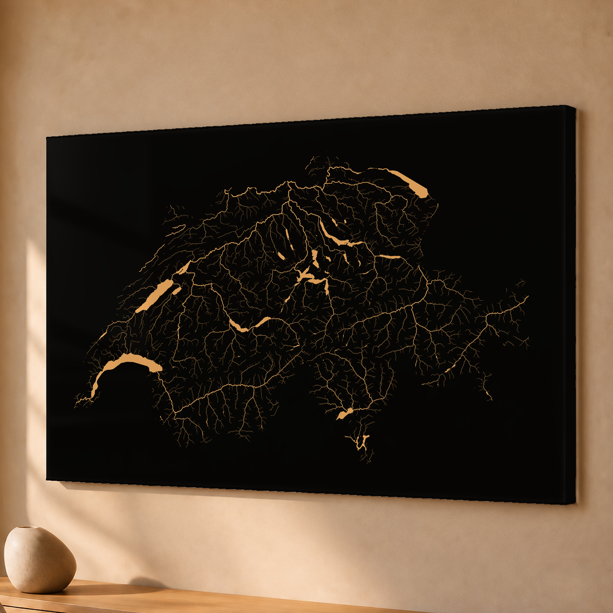 Beautiful Rivers — Suíça — Cobre, Acrílico · 40 × 60 cm, Sem margem