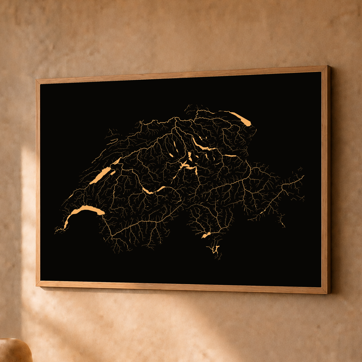 Beautiful Rivers — Suíça — Cobre, Fine art emoldurado · 30 × 40 cm, Natural · Sem margem