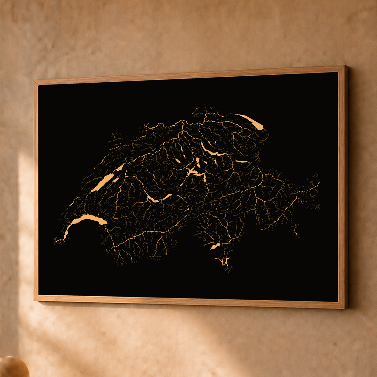 Beautiful Rivers — Suíça — Cobre, Fine art emoldurado · 45 × 60 cm, Natural · Sem margem