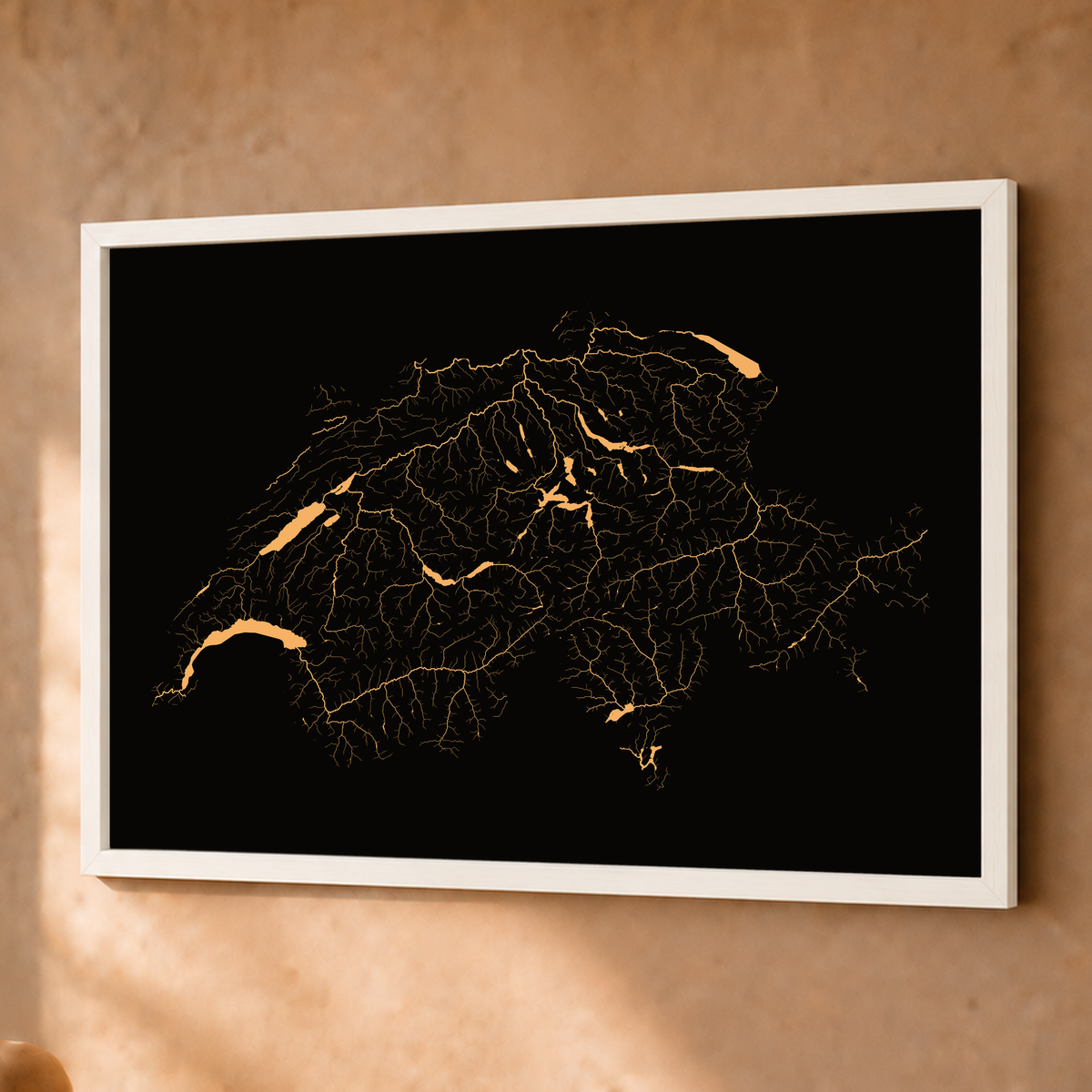 Beautiful Rivers — Suíça — Cobre, Fine art emoldurado · 45 × 60 cm, Branco · Sem margem