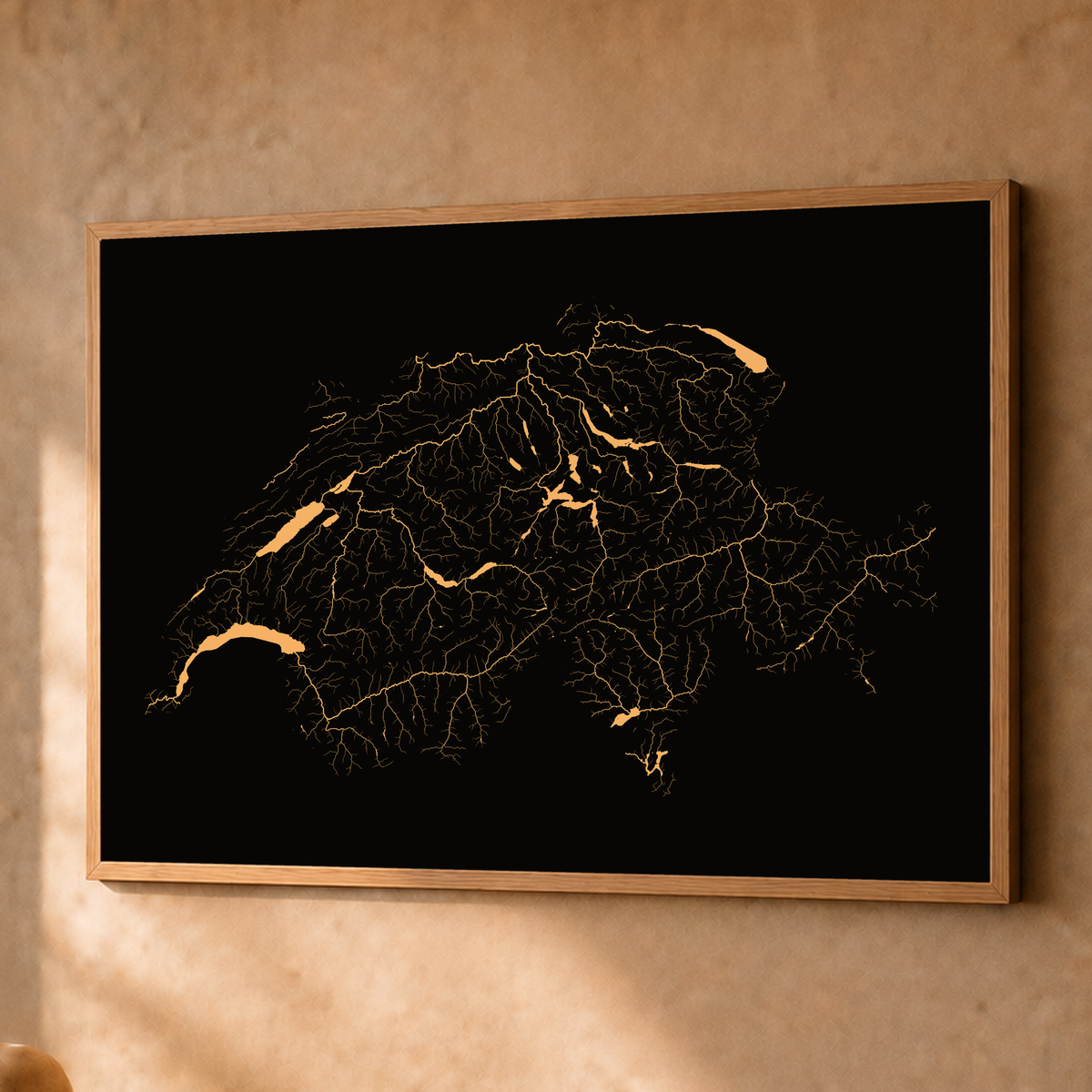 Beautiful Rivers — Suíça — Cobre, Fine art emoldurado · 60 × 80 cm, Natural · Sem margem