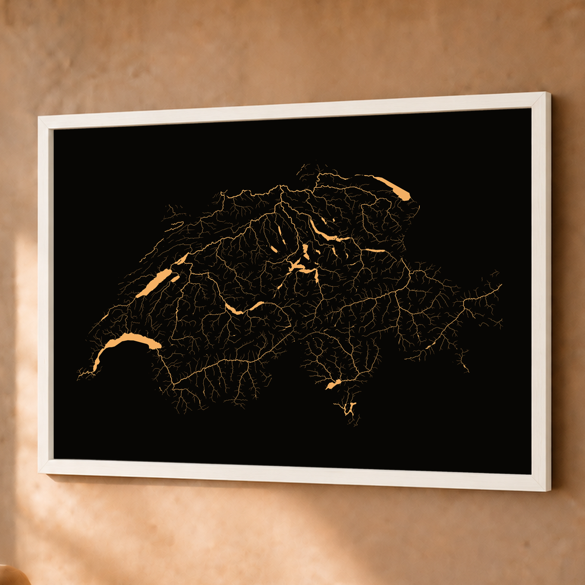Beautiful Rivers — Suíça — Cobre, Fine art emoldurado · 60 × 80 cm, Branco · Sem margem