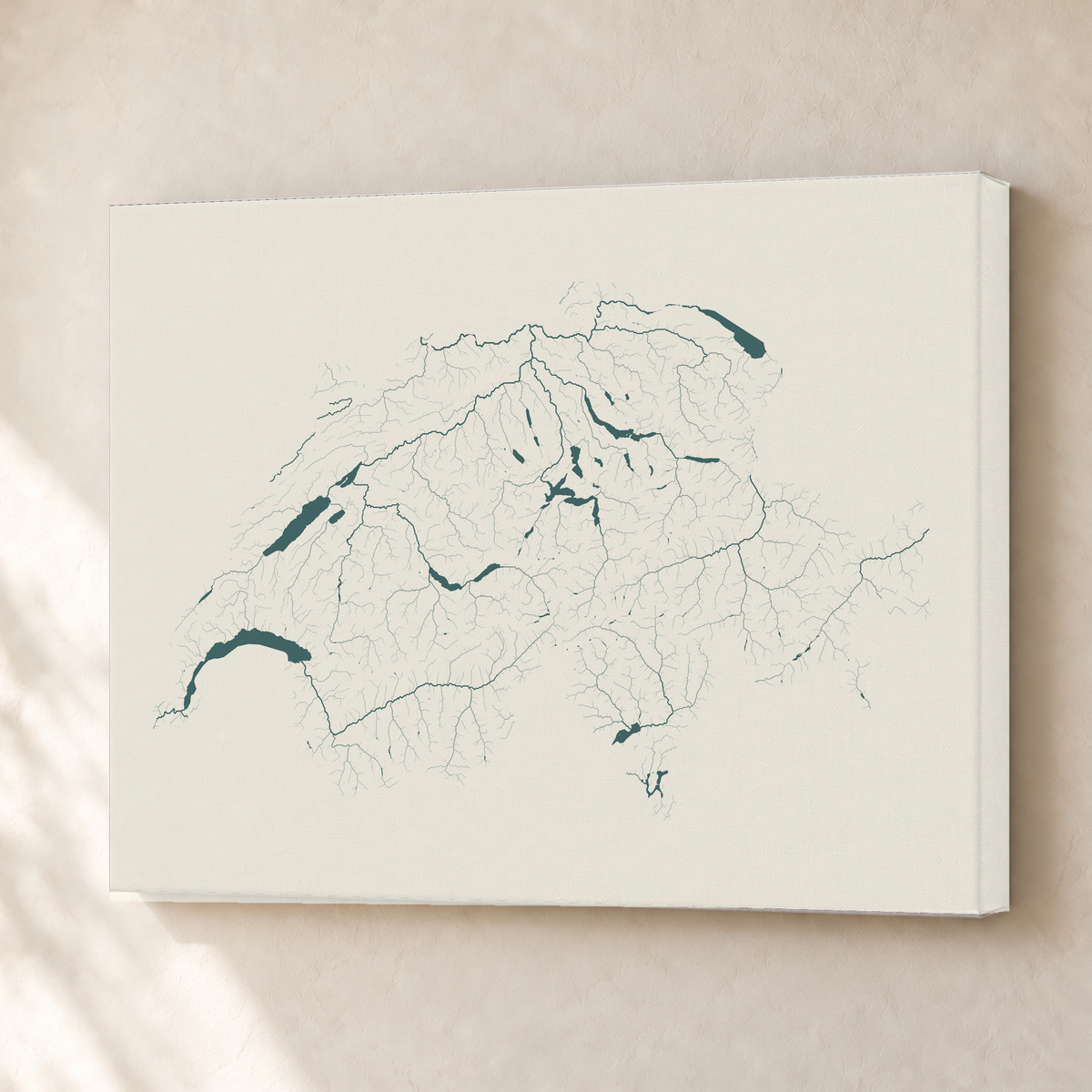 Beautiful Rivers — Suíça — Natural e luminosa, Canvas · 30 × 40 cm, Sem margem