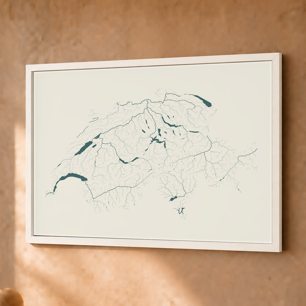 Beautiful Rivers — Suíça — Natural e luminosa, Fine art emoldurado · 30 × 40 cm, Branco · Sem margem