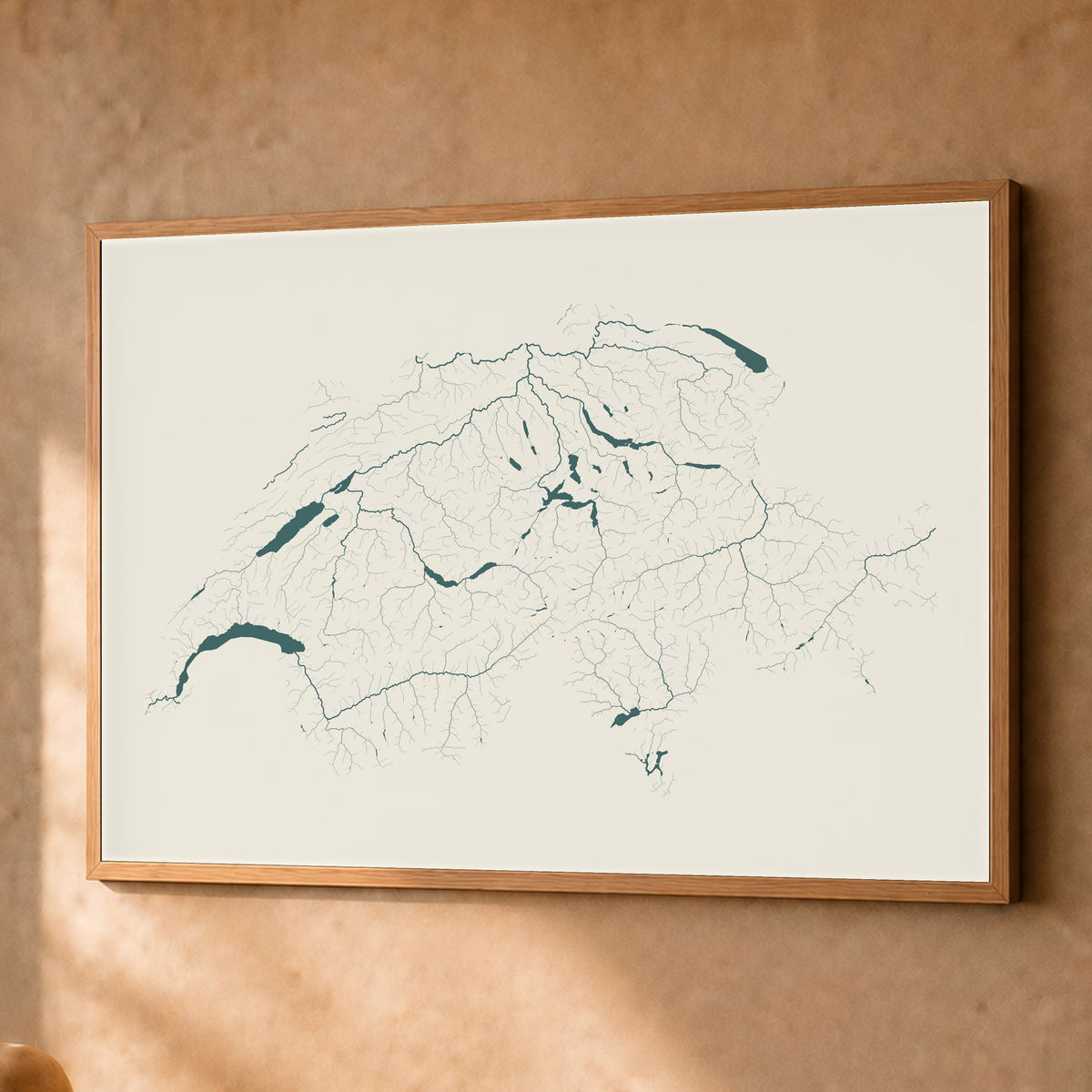 Beautiful Rivers — Suíça — Natural e luminosa, Fine art emoldurado · 60 × 80 cm, Natural · Sem margem