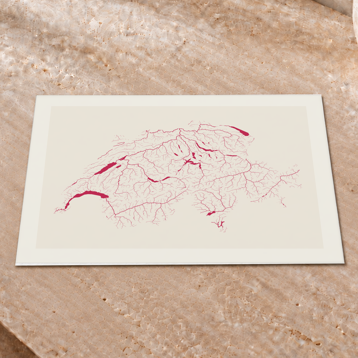 Beautiful Rivers — Suíça — Risografia, Impressão fine art · 30 × 40 cm, Margem branca