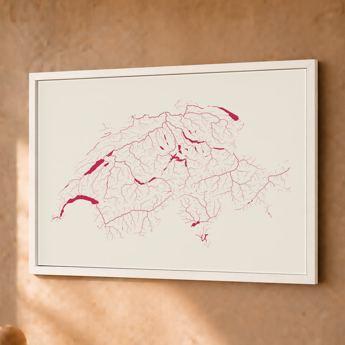 Beautiful Rivers — Suíça — Risografia, Fine art emoldurado · 30 × 40 cm, Branco · Sem margem