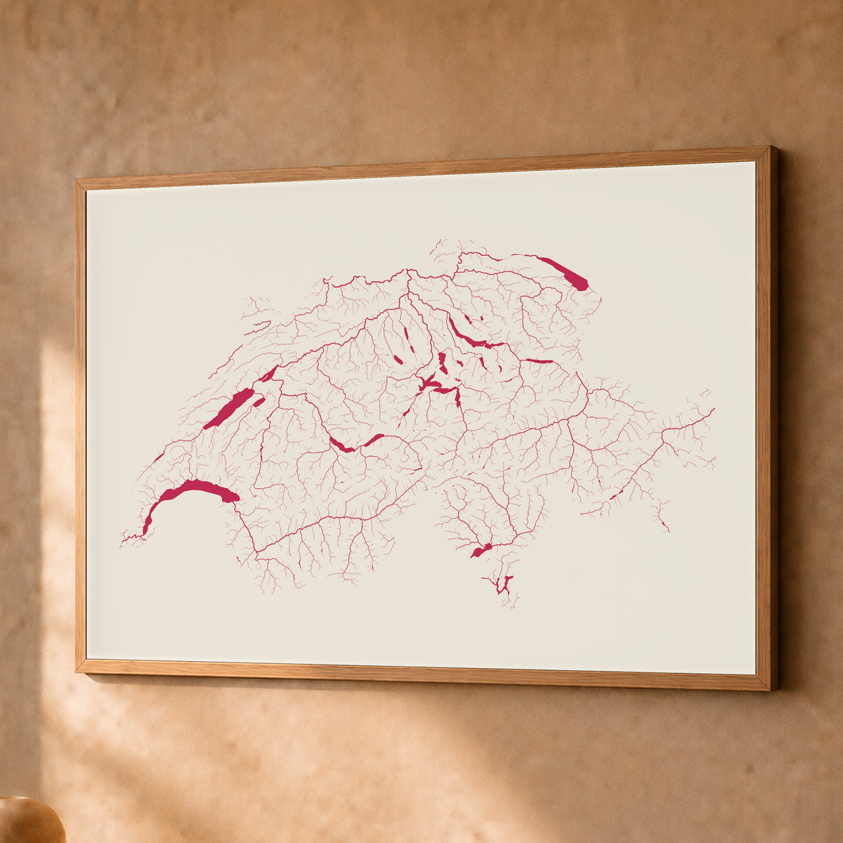 Beautiful Rivers — Suíça — Risografia, Fine art emoldurado · 45 × 60 cm, Natural · Sem margem