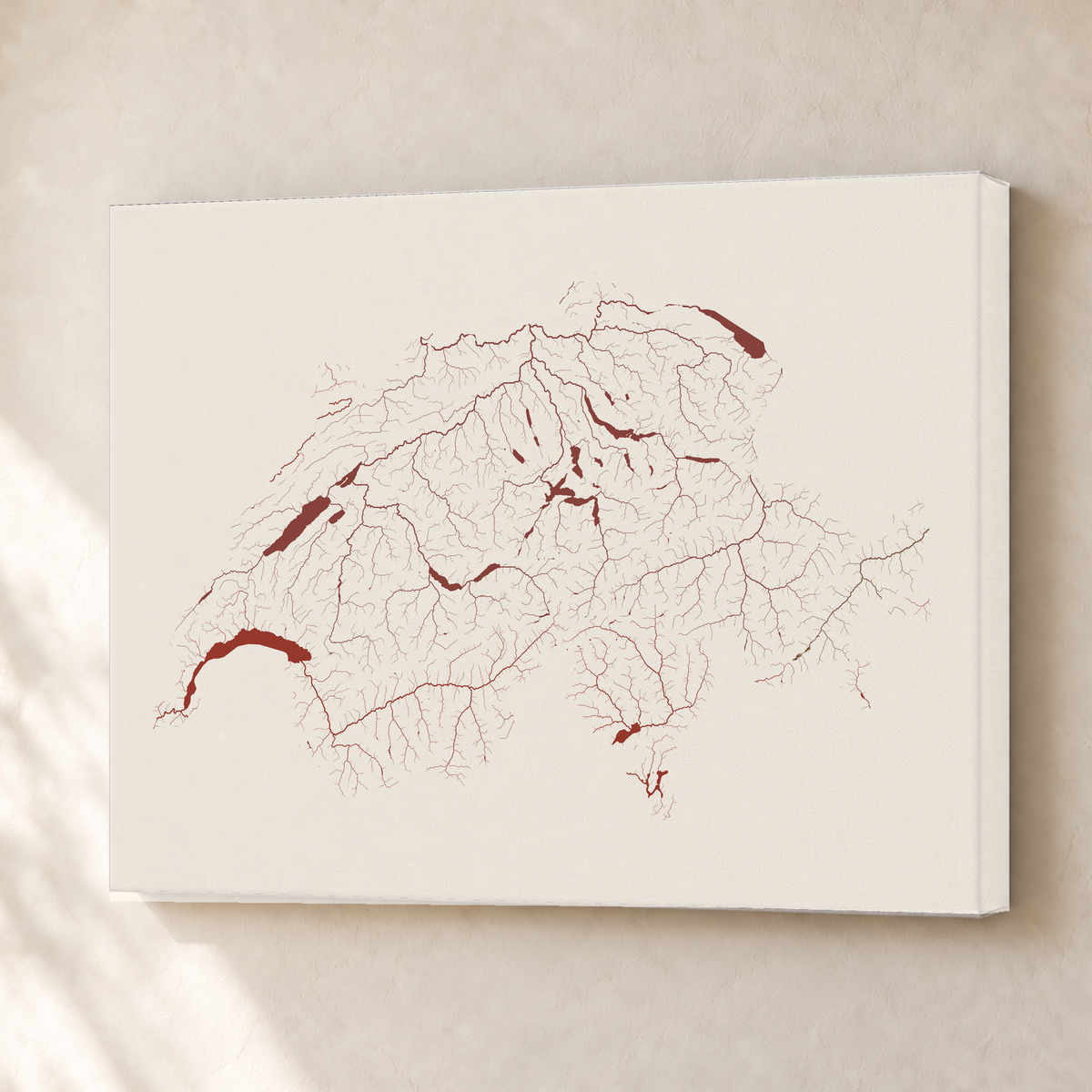 Beautiful Rivers — Suíça — Terracota e areia, Canvas · 30 × 40 cm, Sem margem