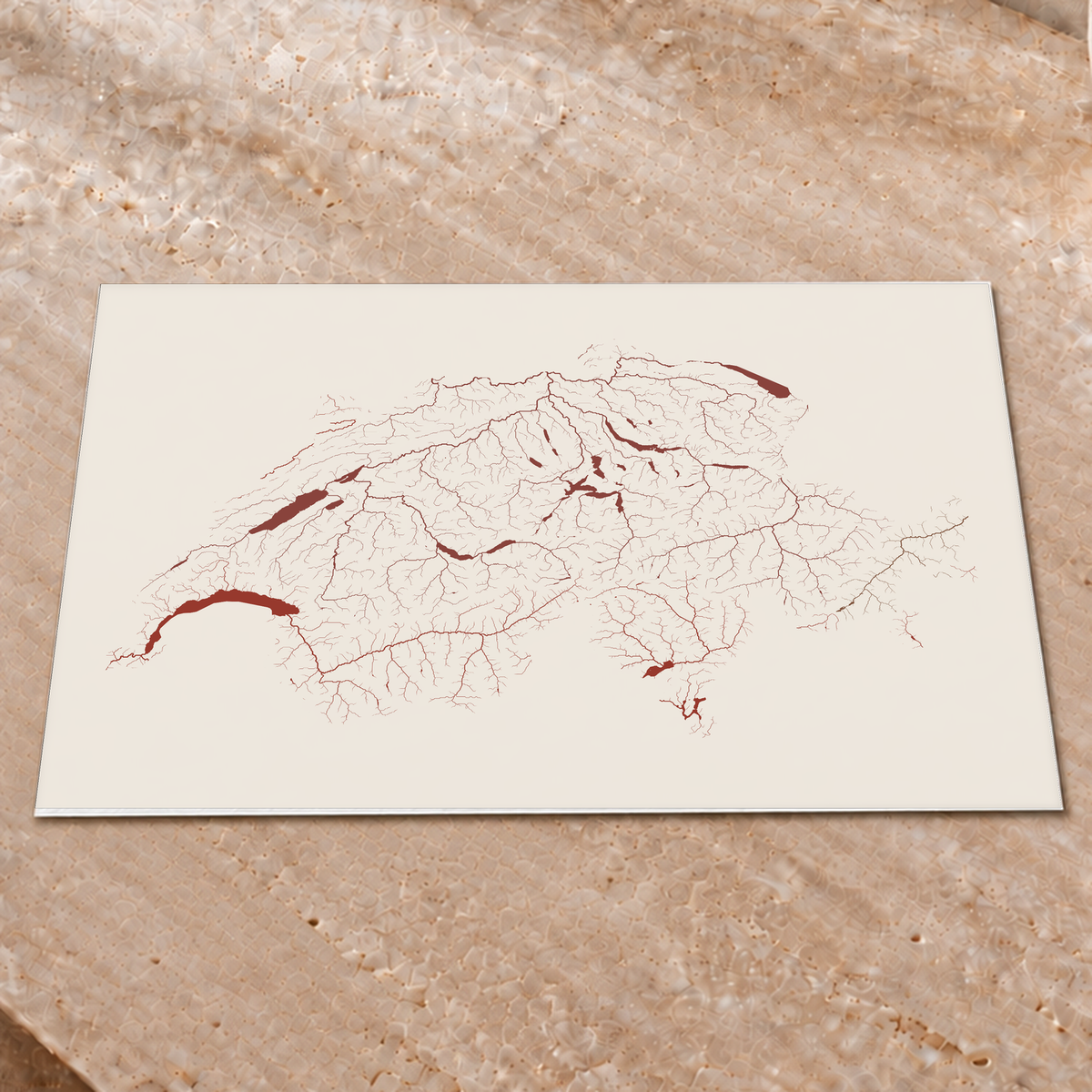 Beautiful Rivers — Suíça — Terracota e areia, Impressão fine art · 45 × 60 cm, Sem margem