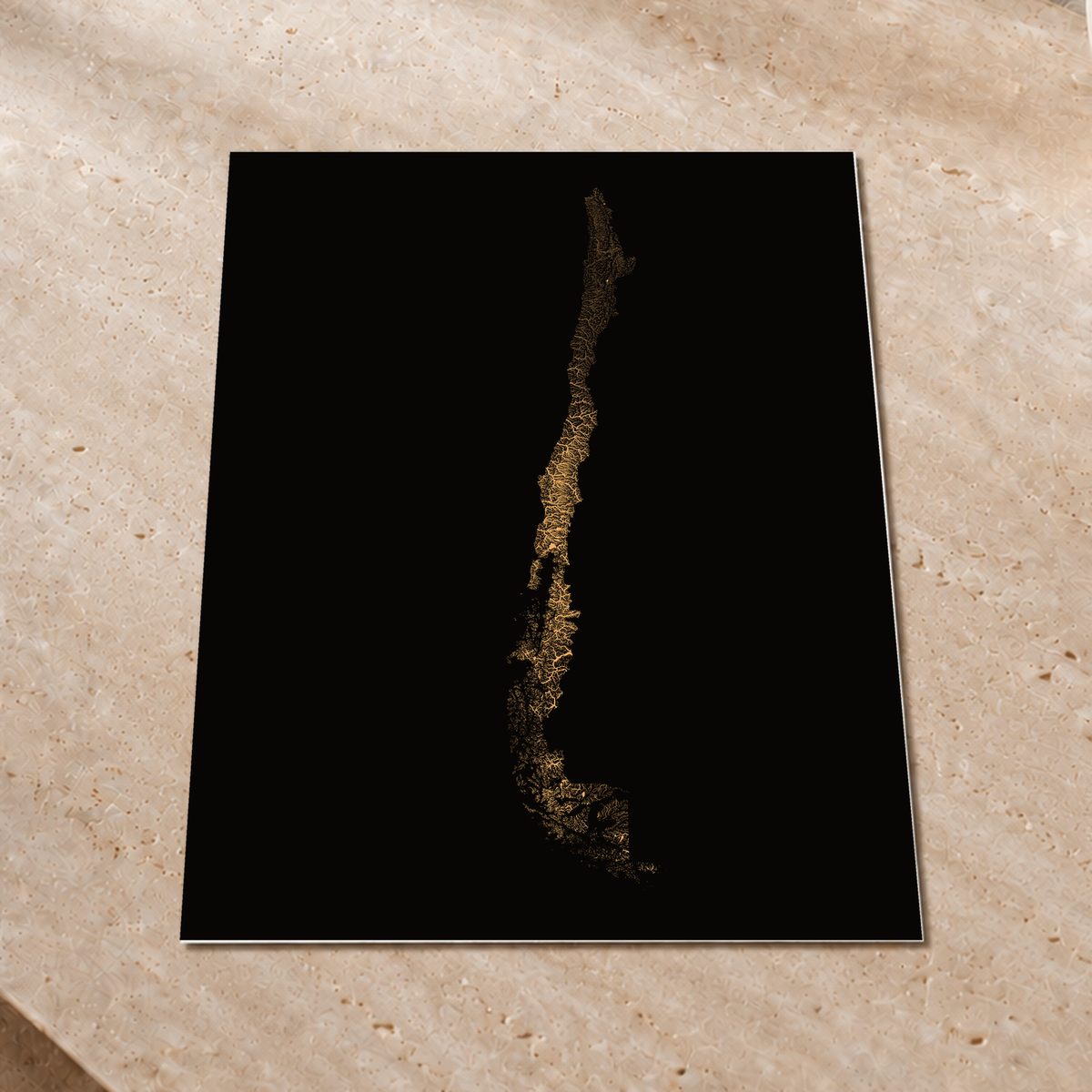 Quadro dos rios do Chile — Cobre, Sem margem — Fine art print — 3x4